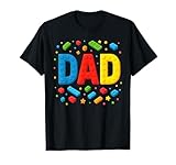 Dad Building Bricks Blocks Master Builder Father's Day Men T-Shirt