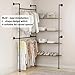 Woskar Industrial Pipe Clothing Rack, Hanging Rods Clothes Rack with Shelves, Clothes Rack for Wardrobe, Corner Closet System for Walk in Closets (Black)