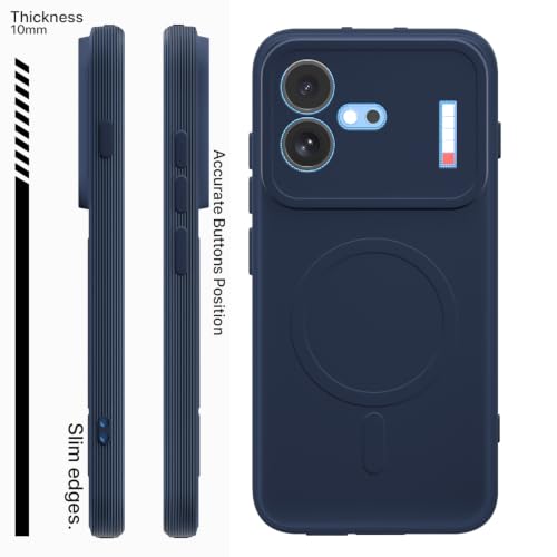 Image of Pikkme Back Cover for Nothing Phone 4b 5G Soft Matte Silicone Mag-Safe Design (Mag-Safe Not Support) Camera Protection | Slim Fit Bumper Cover (Blue)