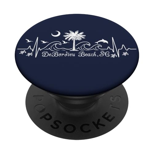 DeBordieu Beach, SC EKG bandera del estado lindo arte amante de la naturaleza PopSockets PopGrip Adhesivo