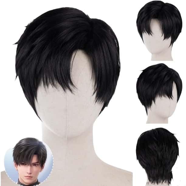 恋と深空 ウィッグ カツラ かつら ホムラ/セイヤ/レイcosplay wig ウィッグネット付き 可愛い 30CM 高温耐熱 ハロ 恋と深空 Love and Deepspace シン コスプレウィッグ 約70g毛束付きネット付き 耐熱 cosplay