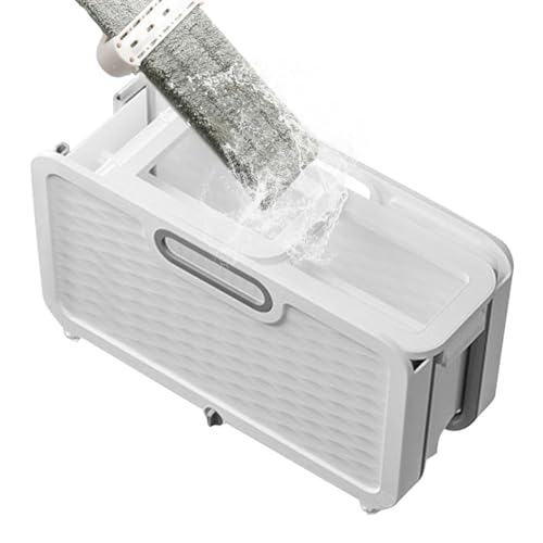 Frewurwer Cubo de Limpieza para Fregona Plano Plegable, Práctico Cubo de Limpieza con Ruedas, Cubo Portátil para Fregona, Bañera de Lavado para Dormitorio A