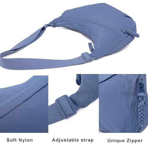 Image of Crescent Crossbody Bags for Women Nylon Travel Luna Hobo Bag Dumpling Purse