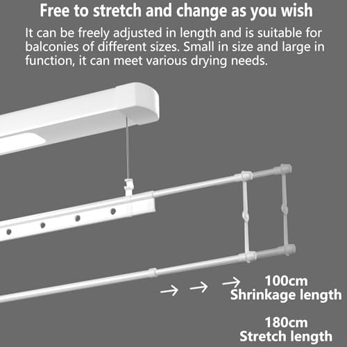 Electric Ceiling Clothes Dryer with Remote Control - Space-Saving Aluminium & Steel Clothes Rack, Wall-Mounted Intelligent Drying Solution for Home, White Finish