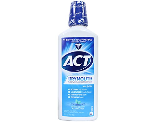 ACT Total Care Dry Mouth Anticavity Mouthwash, Soothing Mint 18 oz ( Pack of 4)