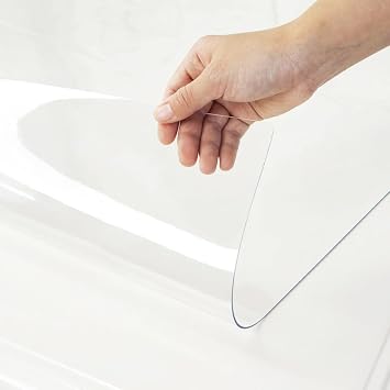 Warmstar Clear Table Cover Protector 32 x 63 Inch,1.5mm Thick Plastic Table Cover Rectangle,PVC Clear Table Protector,Desk Protector Mat for Kitchen, Dresser, Writing Desk,Dining Room Table
