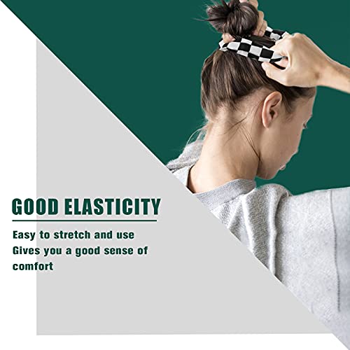 12 Pieces Checkered Plaid Scrunchies Plaid Hair Ties Scrunchies Christmas Hair Scrunchies Buffalo Plaid Hair Elastic Ponytail Tail Holder For Girls Women Hair Accessories (Black, White) #TOP3