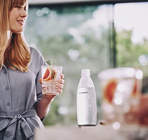 SodaStream Fuse 1L Reusable Sparkling Water Bottle, Multi-Purpose, UV Resistant, Dishwasher Safe, BPA Free, Black