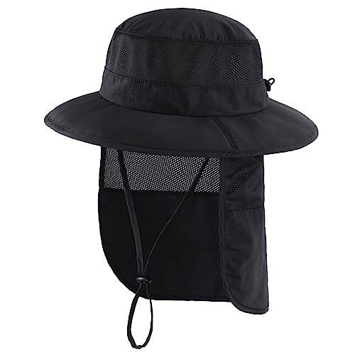 Home Prefer Outdoor UPF50+ Kids Sun Hat Wide Brim Fishing Hat with Neck Flap