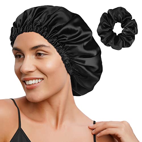 YANIBEST Satin Bonnet Silk Bonnet Hair Bonnet for Sleeping Satin Cap Extra Large Reversible for Women Curly Natural Hair