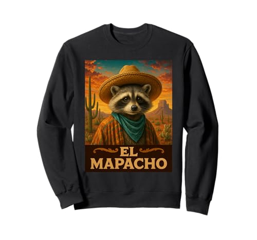 Raccoon El Mapacho Wild West Cowboy, animale western vintage Felpa