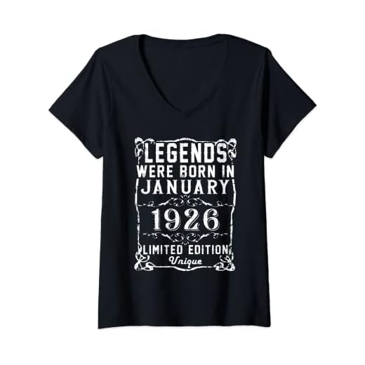 Mujer Cumpleaños Enero 1926 Edición Limitada Regalo January 1926 Camiseta Cuello V