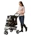 Pet Gear PG8250NZGM No-Zip Special Edition Stroller with Zipperless Entry, Gold Monogram