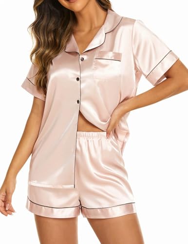 Pyjama en soie de satin CUPSHE ensemble chic à manches courtes pour femme