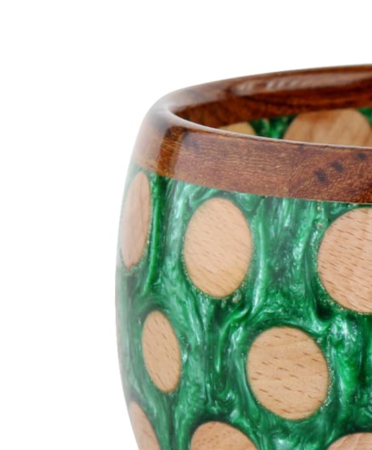 Image of Wooden Yarn Bowl for Knitting, Resin, and Wooden Mix Knitting Yarn Holder, Large Crochet Yarn Storage Bowl Cute Mother's Day Gift
