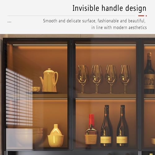 Mobiletto in Vetro Stretto da Parete - Elegante Soluzione salvaspazio da posizionare sopra Il WC per Bagno, Cucina e Soggiorno, con Maniglia a Scomparsa e Finitura Marrone/Grigia.