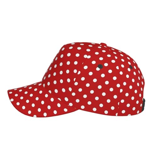 Gorra de béisbol con lunares con correa ajustable unisex miniatura 5