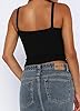 iGENJUN Womens Sleeveless V Neck Ribbed Tank Tops for Women 2026 Backless Slim Fitted Soft Basic Shirts,L,Black #1