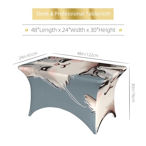 Nappe chat dessin animé 1,2 m lavable protège table élastique - 6