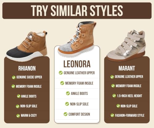 Image of Project Cloud 100% Genuine Leather Womens Snow Boots Waterproof (Leonora)