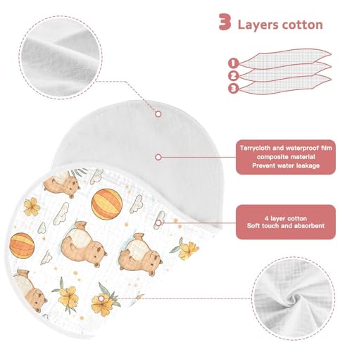 vvfelixl Cute Capybaras Burp Cloths for Baby Boy Girls Baby Washcloths Burp Rags 1 Pack3