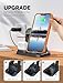 Wireless Charging Station 3 in 1 RJR Compatible with Apple Devices, Charging Dock for iWatch, Built-in Wireless Charger Stand for iPhone Series AirPods Gifts (with 18W Adapter) Graphite Black
