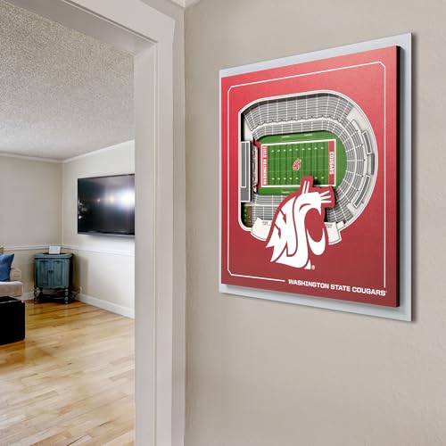 Image of YouTheFan Officially-licensed NCAA Stadium Series 3D Wall Art - multi-layer team stadium replica, detailed sports fan gift, indoor decor
