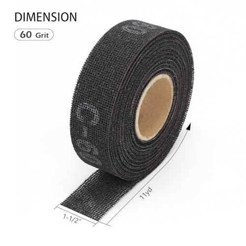 Image of SCOTTCHEN Sanding Rolls /Plumbing Sanding Cloth 1-1 /2 inch x 11yd (33 ft) / Plumber's Double Side Open Mesh /Silicon Carbide Grit #60-1Roll