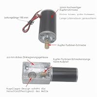 Fafeicy 12V 130RPM Schneckengetriebemotor mit Metallgetriebe und 8mm Welle, Kugellagerdesign für hohe Drehmomentübertragung, elektrischer Reduktionsmotor – Ansicht 4