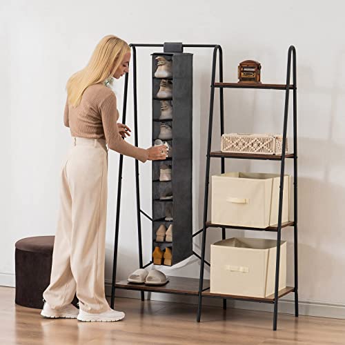 Youdenova Hanging Shoe Organizer For Closet, 10-Shelf Closet Shoe Organizers, Hanging Shoe Rack, Grey #TOP3