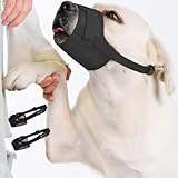 Hamibus 2-Pack Soft Mesh Dog Muzzle – Breathable & Adjustable, No-Bite and Escape-Proof Design for Grooming, Training, Walking – Fits Small, Medium & Large Dogs (Black, XXL)