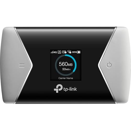 TP-Link M7650 mobiler WLAN Router (4G/LTE bis zu 600Mbit/s Download/ 50Mbit/s Upload, Hotspot, Cat11, 3000mAh Akku, LCD Display, kompatibel mit allen europäischen SIM Karten) schwarz/silber