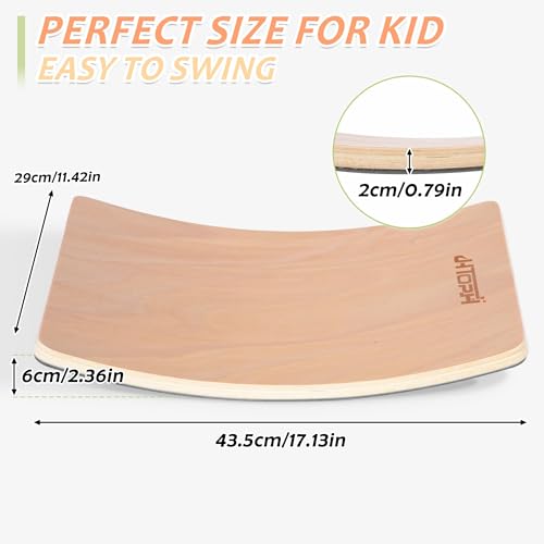 Balance Board Kids Wooden Wobble Board with Anti-scratch Pat Happy Swing Learning Toy 17 * 12 * 3In -Develop the Intellect-Boys Girls Kids Birthday by MFXLGO - Image 2