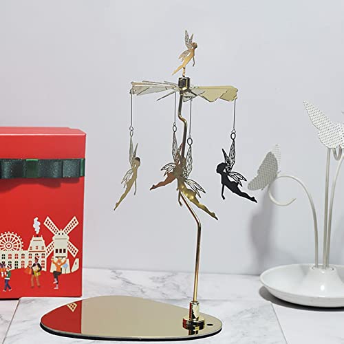 Carousel Candle Spinner | 2023 New Spinning Candle Rotary Holder | Stainless Steel Candle Holders For Candlestick Set | Aesthetic Rotating Candles Tray For Living Room Home Decor #TOP4