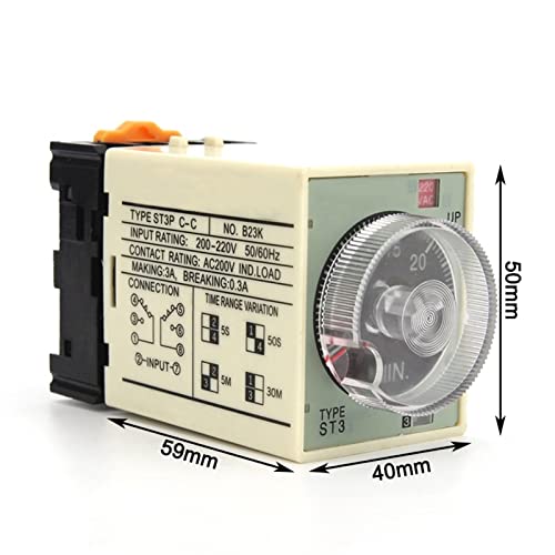 Relais de retard de mise sous tension ST3P A-E AC 380V avec base 8 broches