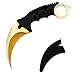 Wetop Karambit Knife, CS-GO for Hunting Camping Fishing Self Defenses and Field Survival, Stainless Steel Fixed Blade Tactical Knife with Sheath and Cord (Pure Gold).