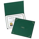 Oxford Certificate Holders, Diploma Covers for Letter Size 8.5x11 Certificates, Cardstock, Green, Letter Size, 25 Per Pack (299605)