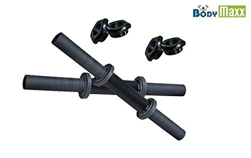 Image of BODY MAXX 3Ft Plain Rod Home Gym Fitness Kit - 30Kg PVC Weights Combo , Black