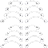 16g Clear Piercing Retainers For Surgery - Bioflex Plastic Clear Eyebrow Piercing Curved - Invisible Cartilage Earrings For Rook Helix Daith Tragus Conch Vertical Labret Snake Bite 8,10,12mm (16pcs Set)