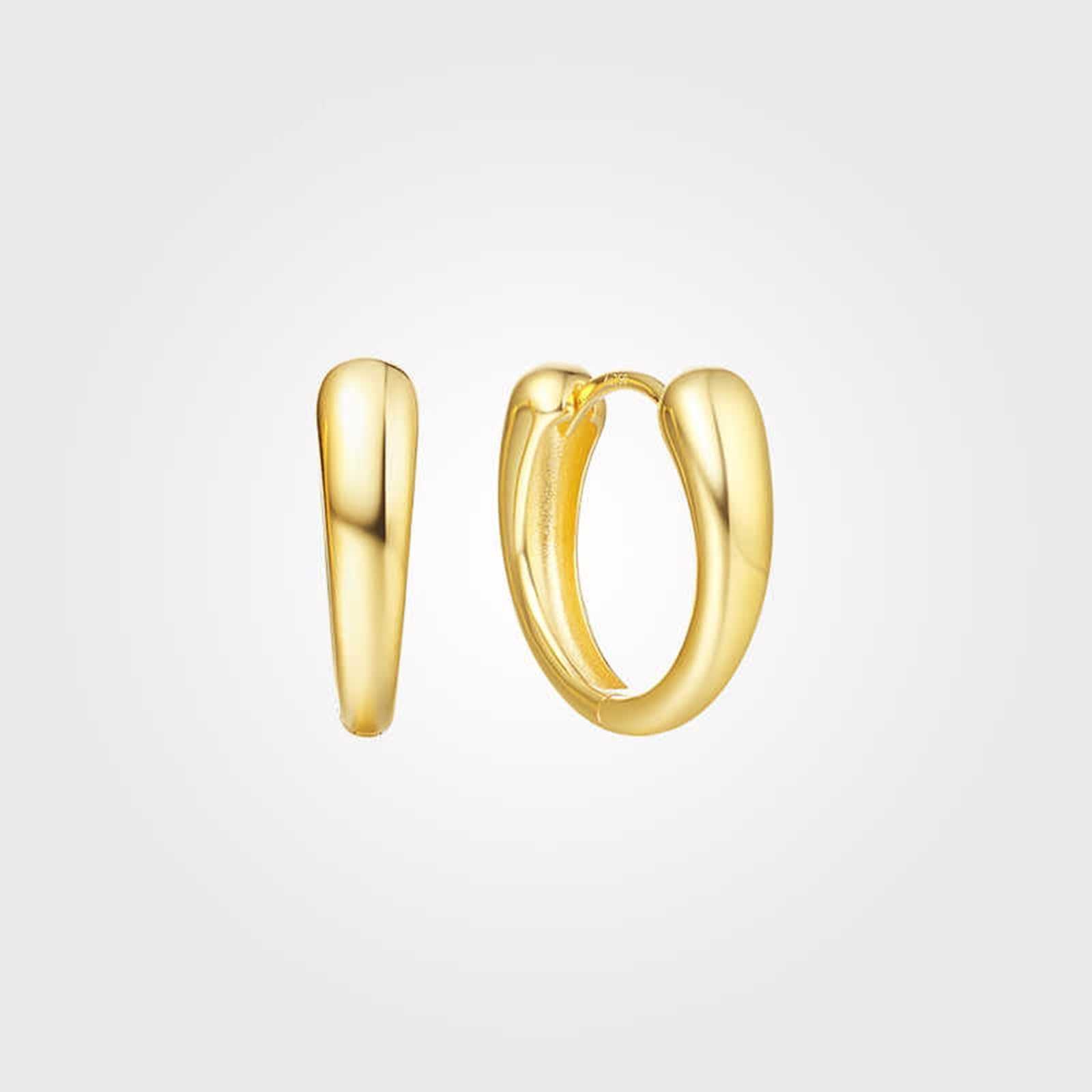 Epinki 9K/14K/18K żółte złoto Creole Hoop prawdziwe złoto, klasyczne kolczyki damskie w stylu vintage, Au 750/585/375,