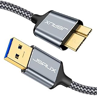 USB 3.0 Micro Cable, JSAUX 2 Pack (3.3ft+6.6ft) USB 3.0 A to Micro