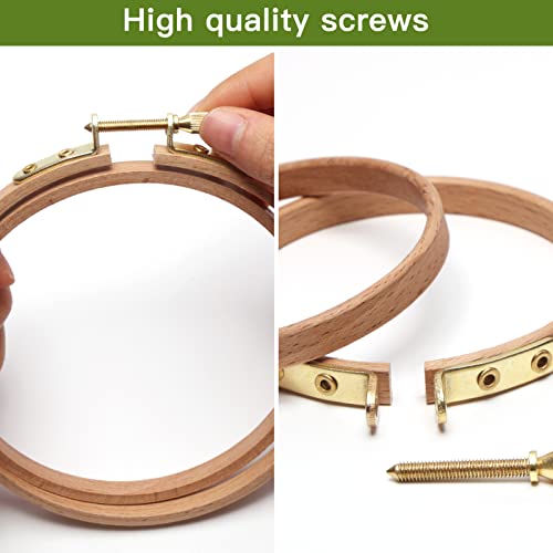 Caydo 4 Pieces 4 Sizes Beech Wood Embroidery Hoops Set, Embroidery Circle Cross Stitch Hoop Ring For Diy Art And Crafts, Wedding Wreath Decoration #TOP2