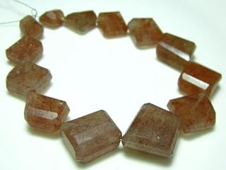 Strawberry Quartz Fancy Step Cut Nuggets- 8" Strand -Stones Measure- 9-17mm