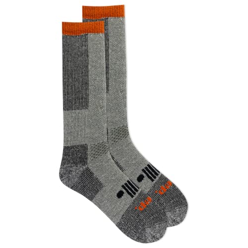 Jeep Rugged Wool Blend Crew Socks-1 Pair Pack-Heavyweight Cushioned Comfort And Blister Prevention, Orange, Men's Shoe Size 8-12 #TOP1