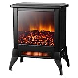 ★ Realistischer Flammeneffekt ★ Mit dem LED-Flammeneffekt im Inneren des Glasfensters sieht es aus, als würde echtes Brennholz brennen. Sie können es einschalten, ohne die Heizfunktion einschalten zu müssen, es wird eine warme und komfortable Wohnatmosphäre für Sie schaffen.