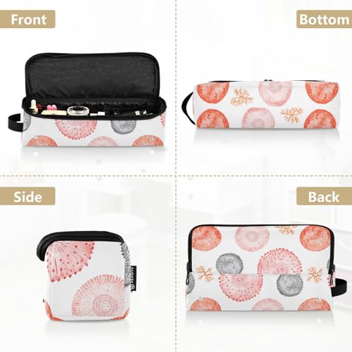 Bolsa de viaje blanca con diseño de erizo de mar para herramientas de cabello con almohadilla resistente al calor miniatura 5