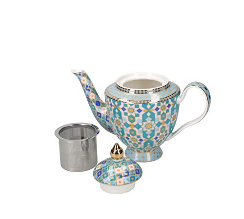 Maxwell & Williams Teas & C’s Kasbah Tetera de Porcelana con Infusor, 3 tazas / 500 ml – Verde - Imagen 3
