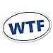 Wtf, adesivo ovale per paraurti in vinile
