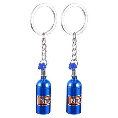 BESPORTBLE 2 Pcs Azul Mini Garrafa de Óxido Nitroso Chaveiro Modelos de Peças Automotivas Modelo de