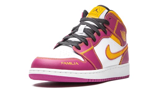 Image of Air Jordan 1 GS Big Kid Sneakers, White /Fuchsia /Orange /Black, Size 6